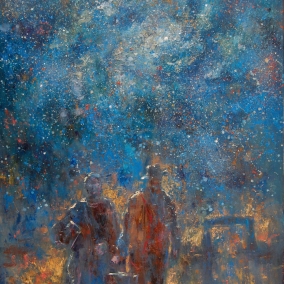 "Los inmigrantes y la noche" Óleo, 130 X 90 cm.