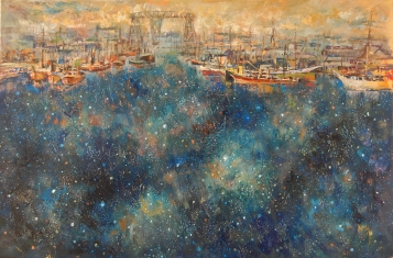 "Un río de estrellas" Óleo, 80 X 120 cm.